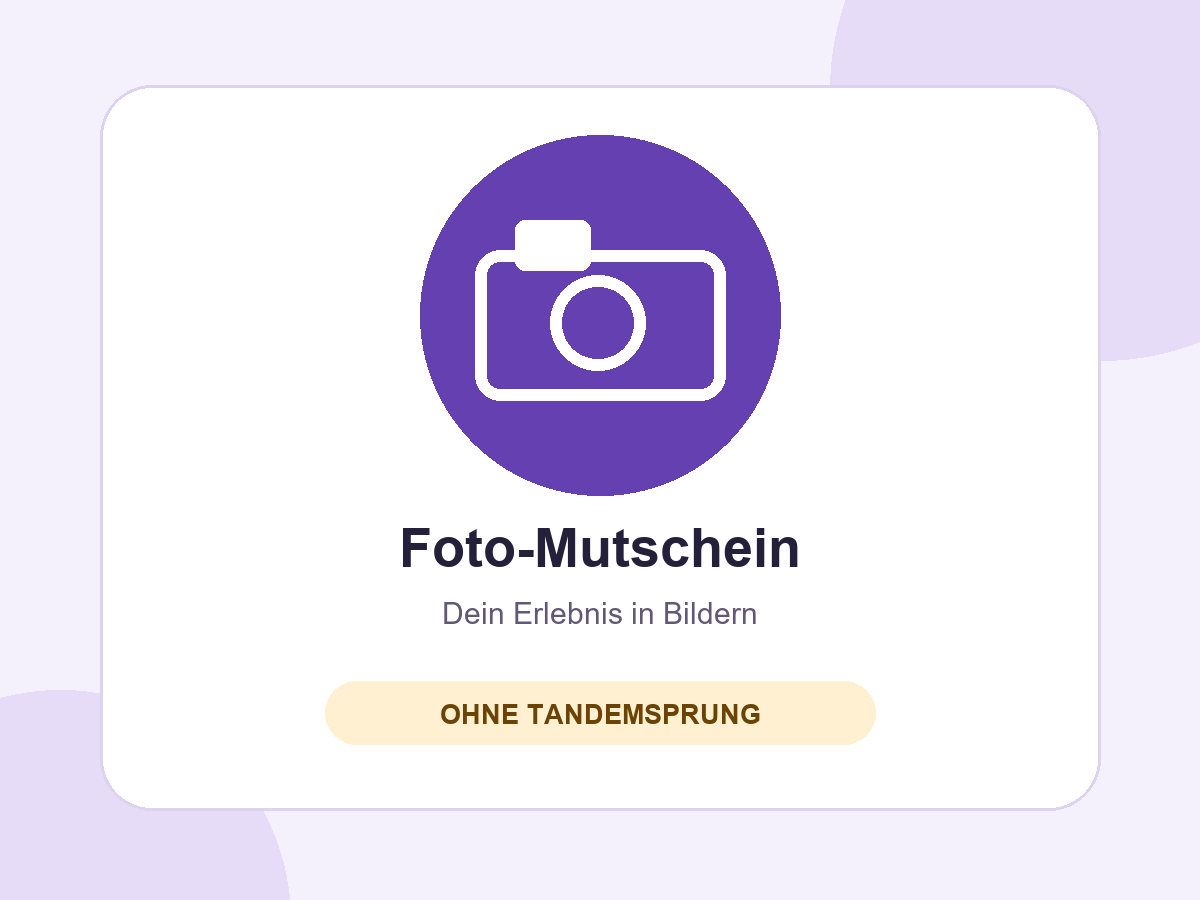 Foto-Mutschein für Tandemsprung-Aufnahmen – kein Tandemsprung enthalten