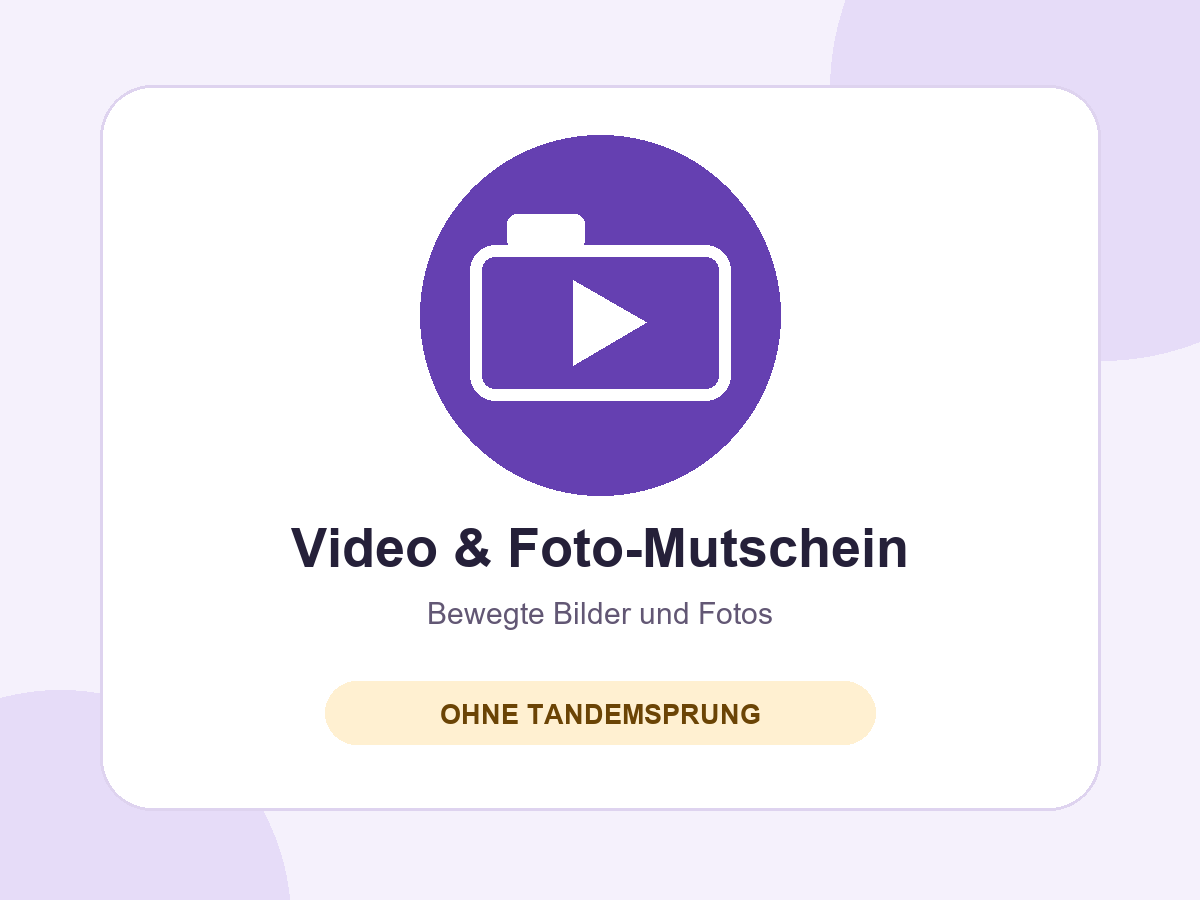 Video- und Foto-Mutschein für Tandemsprung-Aufnahmen – kein Tandemsprung enthalten