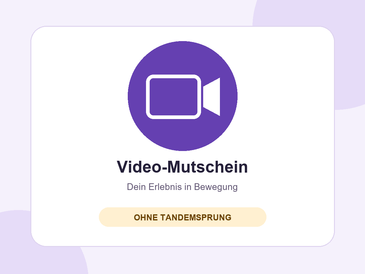 Video-Mutschein für Tandemsprung-Aufnahmen – kein Tandemsprung enthalten